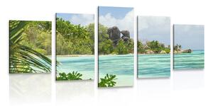 5-dielny obraz nádherná pláž na ostrove La Digue