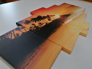 5-dielny obraz západ slnka na Srí Lanke