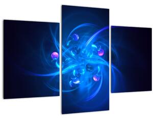 Moderný obraz modrej abstrakcie (90x60 cm)