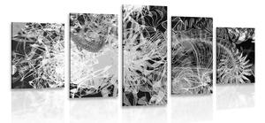 5-dielny obraz čiernobiele abstraktné umenie