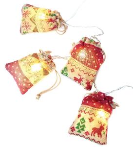 ACA Lighting LED vianočné girlanda - vrecúška, teplá biela, 2x batéria AA, 160 cm, IP20
