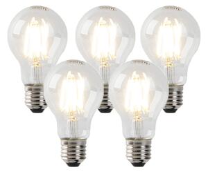 Sada 5 stmievateľných LED žiaroviek E27 číre 7W 806 lm 2700K