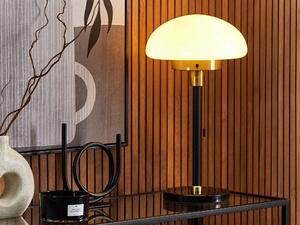 Stolná lampa čierna biela zlatá sklo kov 55 cm nočná lampa s tienidlom spálňa obývacia izba retro dizajn