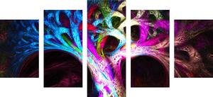 5-dielne obrazy tajomný abstraktný strom
