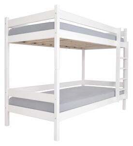 MJ Poschodová posteľ Paulína s roštom 200x90 - biela