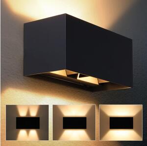 Brilagi - LED Vonkajšie nástenné svietidlo DOUBLE CUBE LED/12W/230V čierna IP65