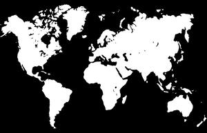 Obraz biela mapa na čiernom pozadí