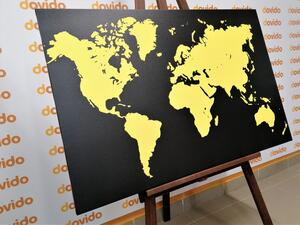 Obraz žltá mapa na čiernom pozadí