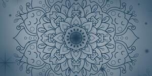 Obraz tmavo modrý kvet Mandaly