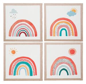 Ostaria Detský dekoratívny obraz Rainbow 28 x 28 cm | 4 vzory Vzor: Dúha 2