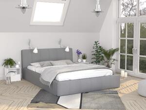 Čalúnená manželská posteľ s úložným priestorom Fiona - sivá Rozmer: 140x200