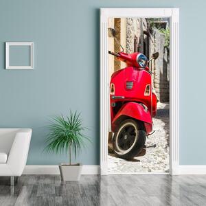 Fototapeta na dvere - Červený skúter (95x205cm)