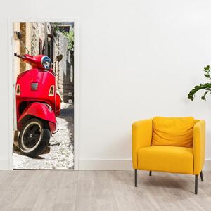 Fototapeta na dvere - Červený skúter (95x205cm)