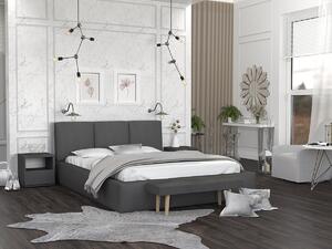 Čalúnená manželská posteľ s úložným priestorom Izabela - grafit Rozmer: 140x200