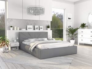 Čalúnená manželská posteľ s úložným priestorom Gabina - sivá Rozmer: 140x200