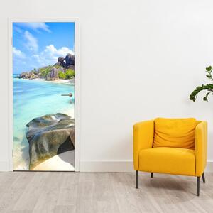 Fototapeta na dvere - La Digue, Seychelly (95x205cm)