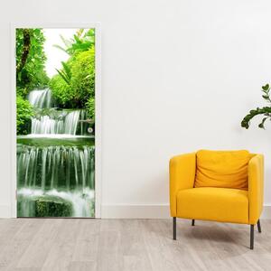 Fototapeta na dvere - Vodopád v pralese (95x205cm)