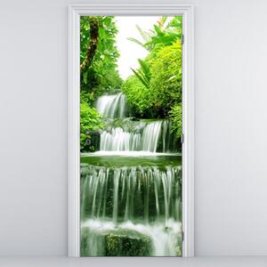 Fototapeta na dvere - Vodopád v pralese (95x205cm)