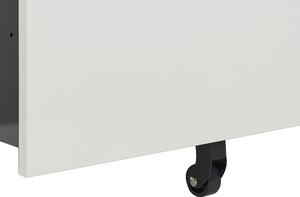 Kancelárska skrinka biela kovová oceľová na kolieskach s 3 zásuvkami na zamykanie industriálny dizajn