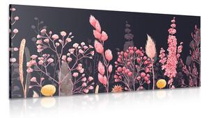 Obraz variácie trávy v ružovej farbe