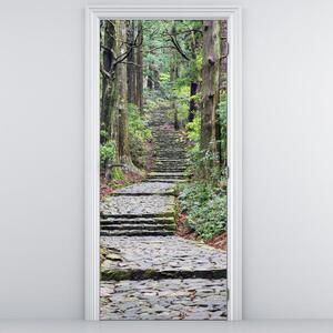 Fototapeta na dvere - Schody v lese (95x205cm)