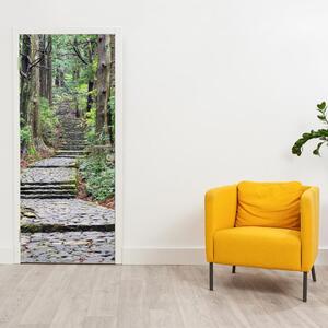 Fototapeta na dvere - Schody v lese (95x205cm)