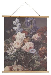 Závesný textilný obraz kvetinové zátišie v retro štýle - 80*2*100 cm - Clayre & Eef