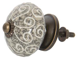 Keramická úchytka v mramorovom dizajne - Ø 4 cm - Clayre & Eef