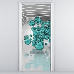 Fototapeta na dvere - abstraktná zelená guľa (95x205cm)