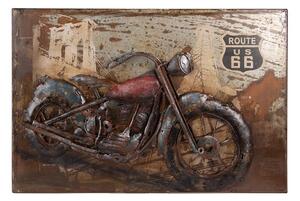 Kovový nástenný obraz s motorkou Route 66 - 60*4*40 cm - Clayre & Eef