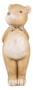 Hnedá dekorácia medvedík s mašľou - 7*7*18 cm - Clayre & Eef