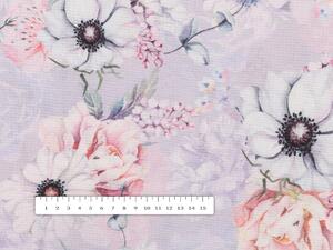 Biante Dekoračná obliečka na vankúš PML-068 Ružové kvety na sivofialovom 30 x 50 cm