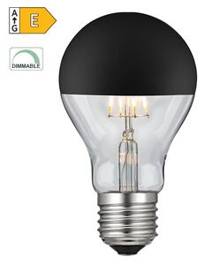 Diolamp LED Filament zrkadlová žiarovka A60 8W/230V/E27/2700K/900Lm/180°/DIM, čierny vrchlík