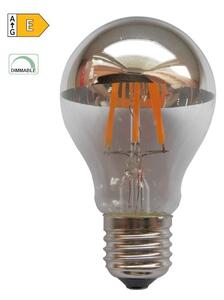 Diolamp LED Filament zrkadlová žiarovka A60 8W/230V/E27/2700K/900Lm/180°/DIM strieborný vrchlík