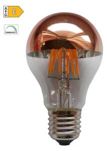 Diolamp LED Filament zrkadlová žiarovka A60 8W/230V/E27/2700K/900Lm/180°/DIM, medený vrchlík