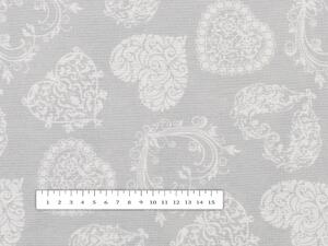 Biante Dekoračná obliečka na vankúš PML-071 Srdce s ornamentami na sivom 50 x 70 cm