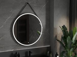 Mexen Reni, LED kúpeľňové zrkadlo s podsvietením 100x100 cm, 6000K, čierny rám, ochrana proti zahmlievaniu, 9812-100-100-611-70