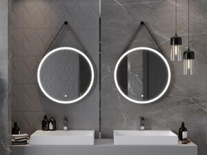 Mexen Reni, LED kúpeľňové zrkadlo s podsvietením 70x70 cm, 6000K, čierny rám, ochrana proti zahmlievaniu, 9812-070-070-611-70