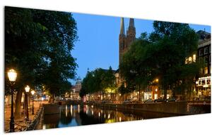 Obraz nočného historického mesta (120x50 cm)