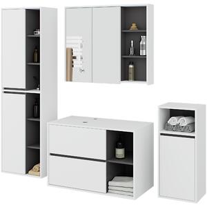 Ak furniture Kúpeľňová zostava VAMI II biela/grafitová sivá
