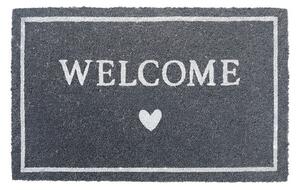 Šedá kokosová rokožka so srdiečkom Welcome - 75*45*1 cm - Clayre & Eef