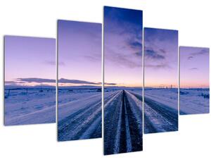 Obraz cesty v zime (150x105 cm)