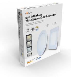 SOLIGHT LED mini panel CCT, podhľadový, 12W, 900lm, 3000K, 4000K, 6000K, štvorcový