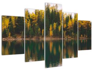 Obraz lesného jazera (150x105 cm)