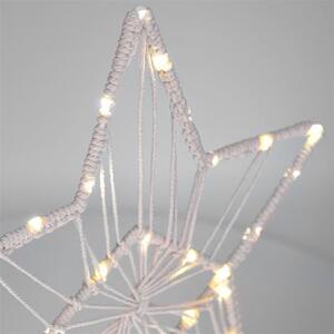 SOLIGHT LED vianočná hviezda biela, 33cm, 3x LED sviečka, 3x AAA