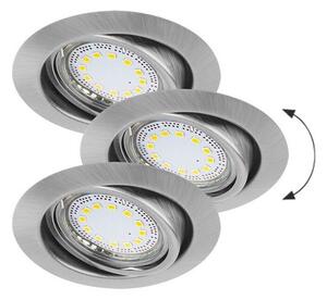 Rabalux LED zápustné bodové svietidlo Lite 3x3W | 240lm | 3000K - set 3 ks, saténový chróm, 1166