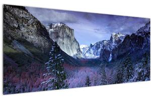 Obraz zimnej horskej krajiny (120x50 cm)