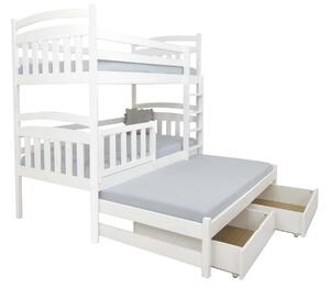 FA Poschodová posteľ s prístelkou Petra 1 200x90 - biela