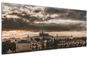Obraz - zamračená Praha (120x50 cm)
