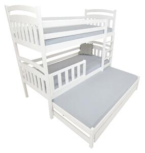 Wilsondo Poschodová posteľ s prístelkou Petra 1 90x200 - biela